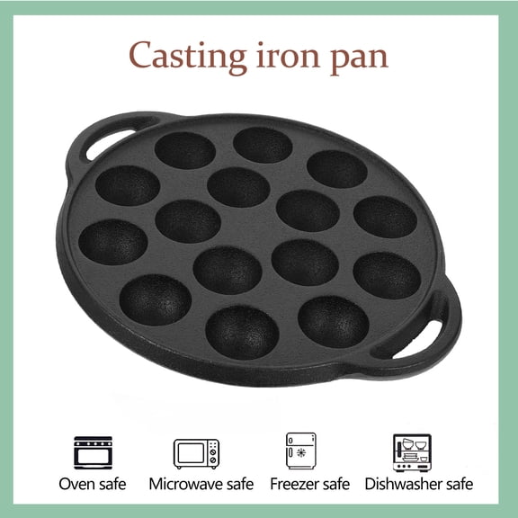 HOOWIFFY Thick Frying Pan Skillet Cast Iron for Barbecue Snail Plate 1Pc