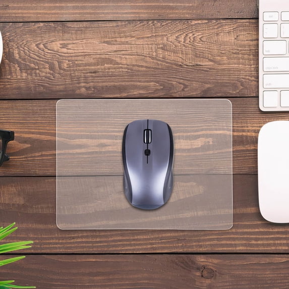 HOOWIFFY Transparent Glass Desk Mouse Pad for Office with Low Friction ...