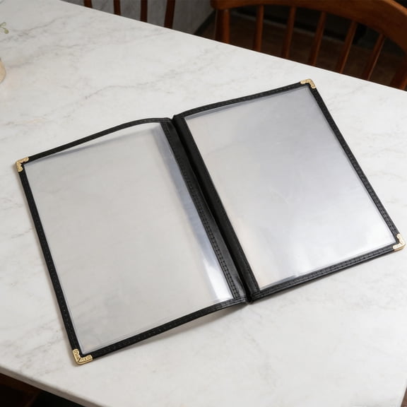 HOOWIFFY Transparent PVC Menu Cover Folder for Restaurants, Easy to Update, Scratch Resistant, Notebook Protector