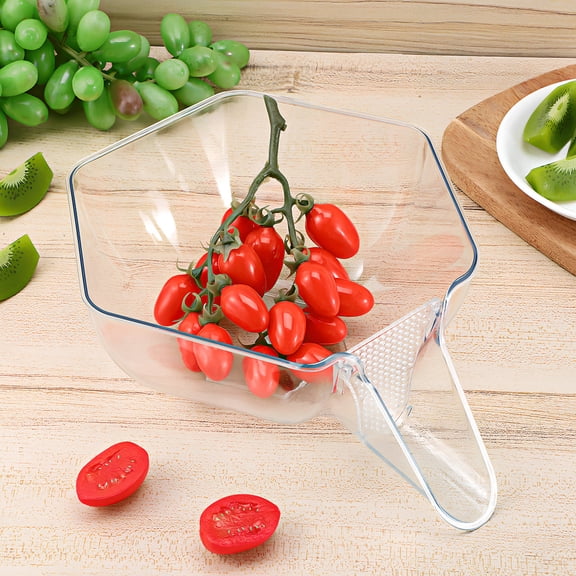 HOOWIFFY Transparent Rice Strainer Colander For Cooking Preparation 1Pcs