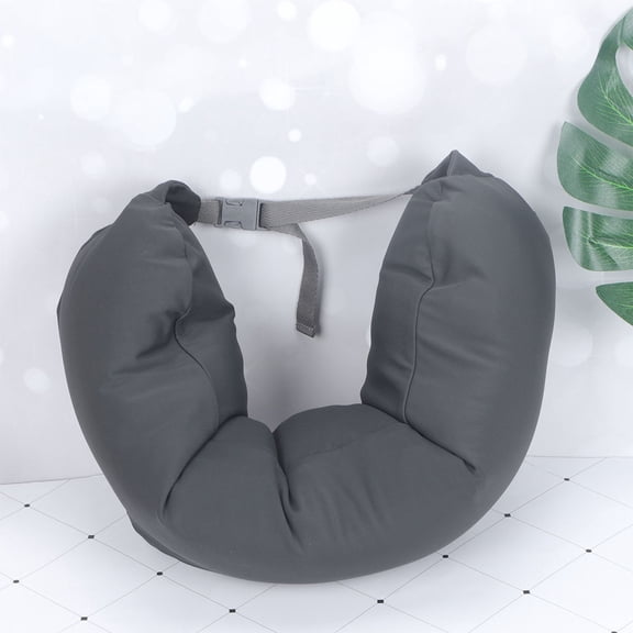 HOOWIFFY Grey U Shaped Neck Pillow Travel Cushion for Sleeping Neck and Shoulder Support