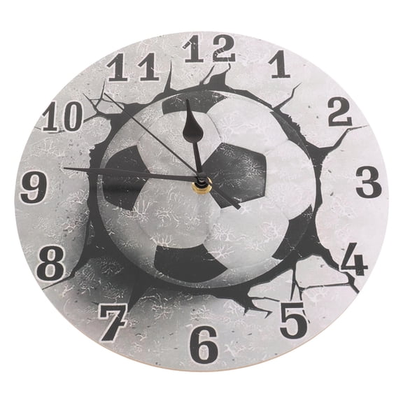 HOOWIFFY Decorative Soccer Wall Clock Silent Mechanism Stylish Design for Living Rooms Bedrooms Multi