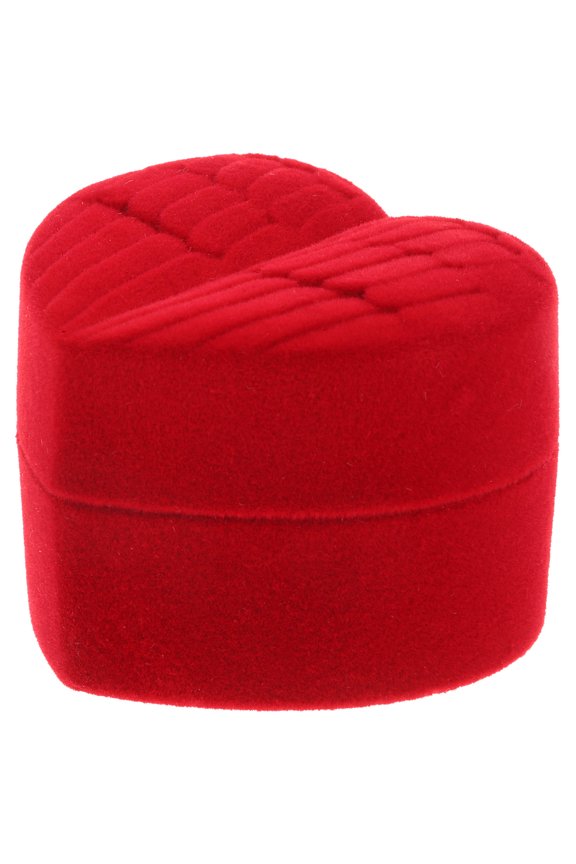 Heart Design Ring Box Plush Display Women Proposal 1Pcs