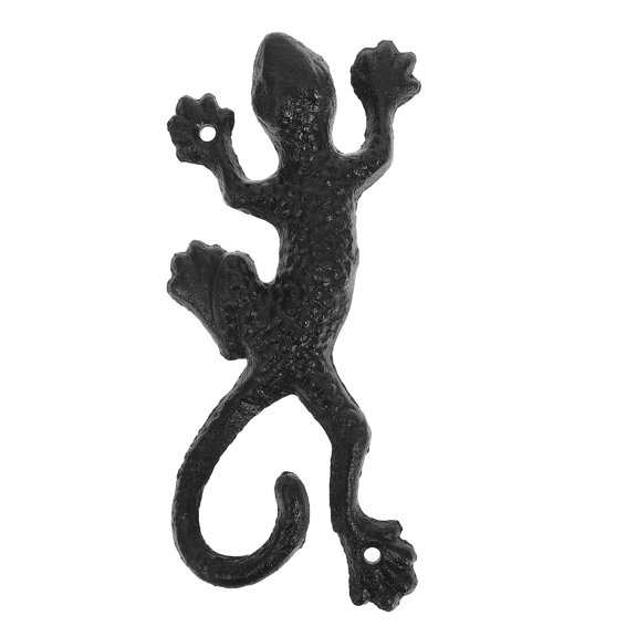 HOOWIFFY Versatile Dark Brown Metal Gecko Wall Hook for Garden Plants and Hand Towels