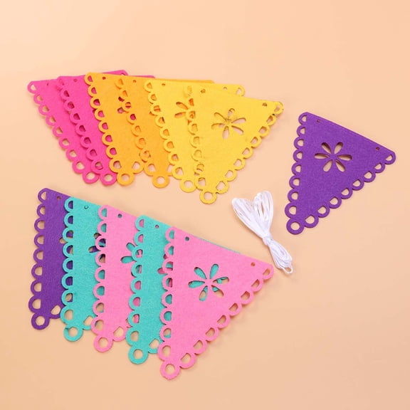 HOOWIFFY Party Banners and Decorations Felt Triangle Shape Multi-Colored 1Set Event Decorations