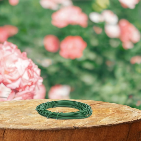 HOOWIFFY Green Plastic Coated Vine Climbing Ties, Garden Plant Support, Flexible and Weather Resistant, 1 Set