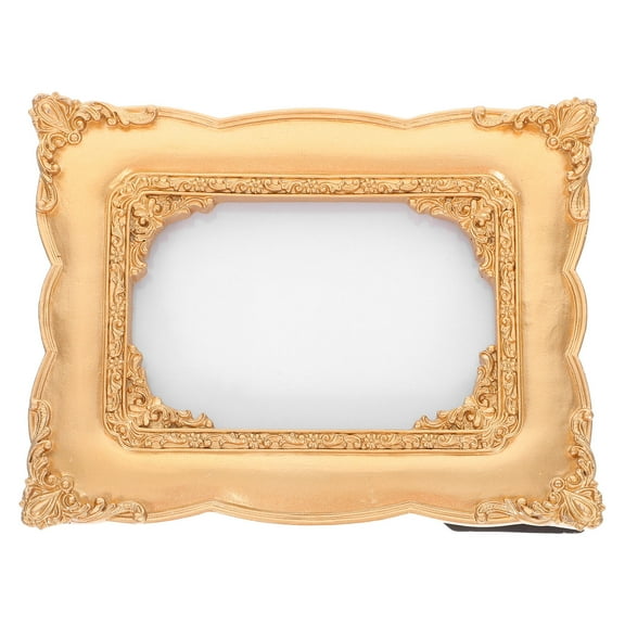 HOOWIFFY Retro Picture Frame European Style Resin Ornate Golden 1Pack