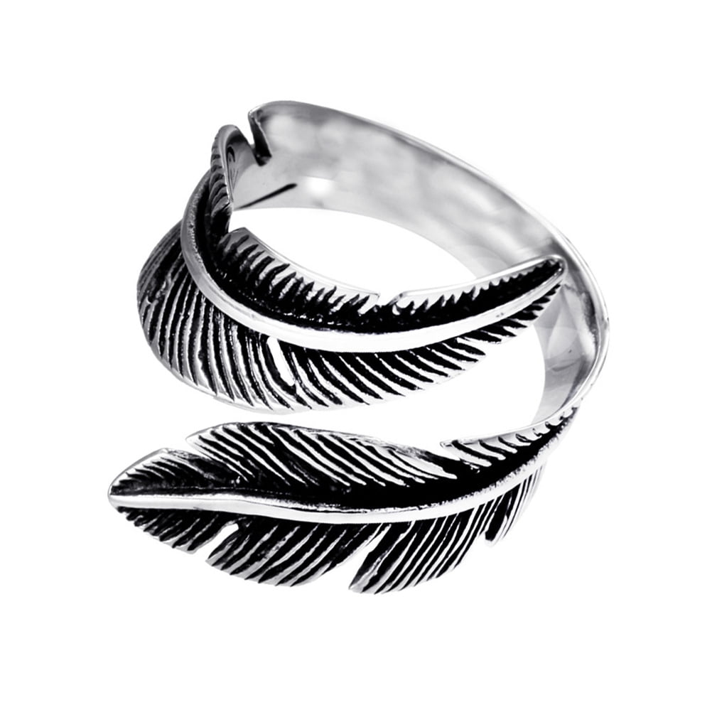 Prom Rings HOOWIFFY Vintage Men's Rings Steel Color Ring for Prom and Engagement ...