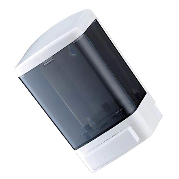 HOOWIFFY Wall Mounted Foaming Soap Dispenser Manual Press in Black Plastic