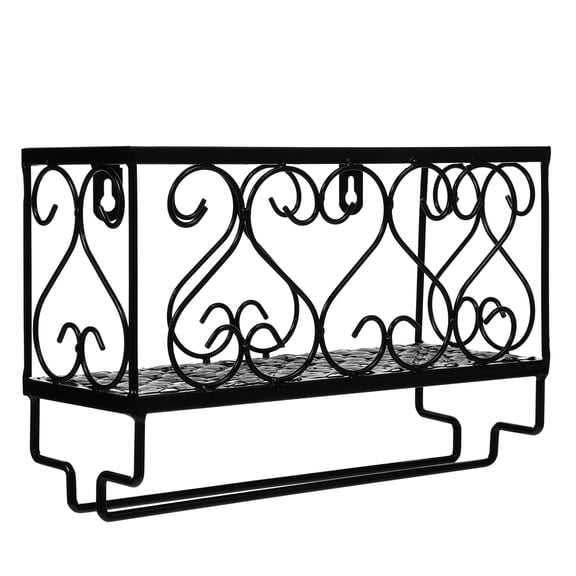 HOOWIFFY Glass Holder Rack Metal Wine Bottle Storage Adults Living Room 1Pcs