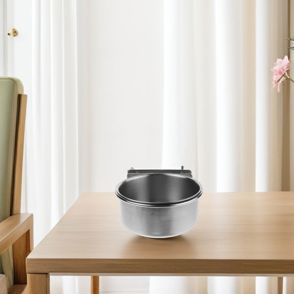 Wall Mounted Dog Crate Bed Reference: Hoowiffy Wall Mounted Dog Bowl Stainless Steel Space Saving Dog