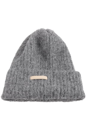 1Set Grey Knitted Beanie Hat Warmth for Women Indoors Outdoors Winter