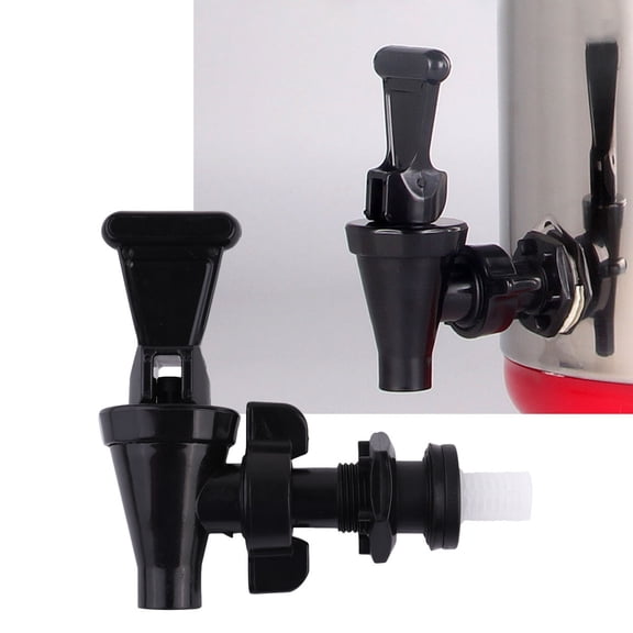 HOOWIFFY Water Dispenser Faucet Barrel Tap Cask Faucet Stopcock for Storage Black Plastic 1.5 Inch