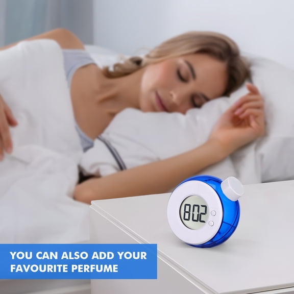 HOOWIFFY Water Powered Blue LED Clock with Waterproof Design for Bathroom and Outdoor Use