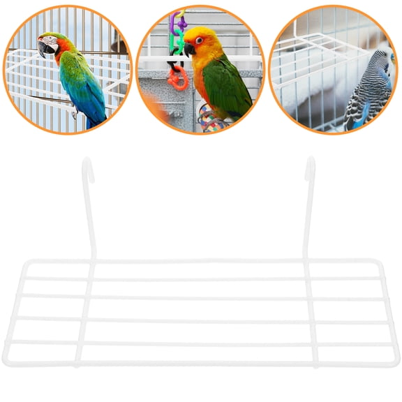 HOOWIFFY White Wall Mounted Bird Perch for Parrots Durable Stable Material Easy Install