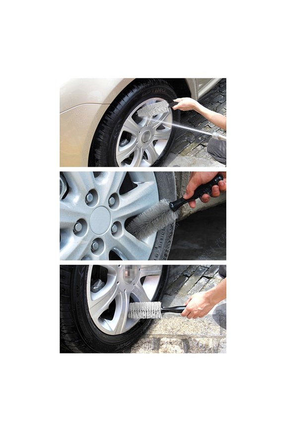 Wheel Detailing Brush for Tire Cleaning Black PP for Car Enthusiasts 1Set