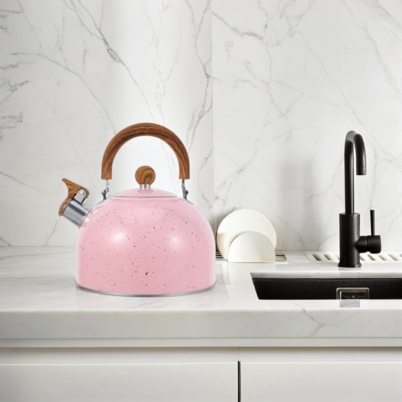 HOOWIFFY Whistling Kettle 430 Stainless Steel Compatible with Induction and Gas Stovetops 2.5L Capacity