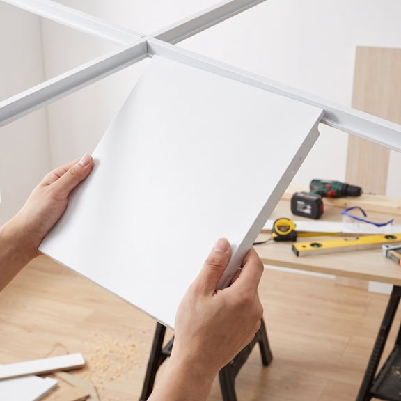 HOOWIFFY White Aluminum Ceiling Tiles with Matte for Bathroom, Balcony, and Indoor Ceiling Panels