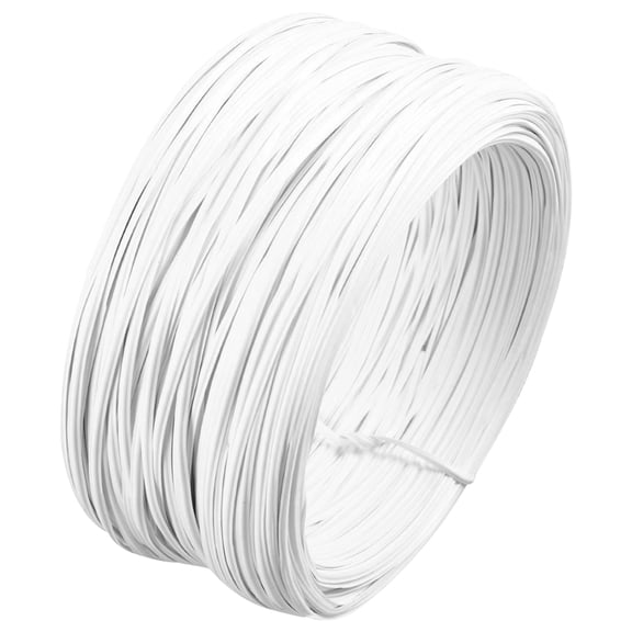 HOOWIFFY White Flexible Iron Wire with PVC Coating for Garden Crafting and Electrical Binding