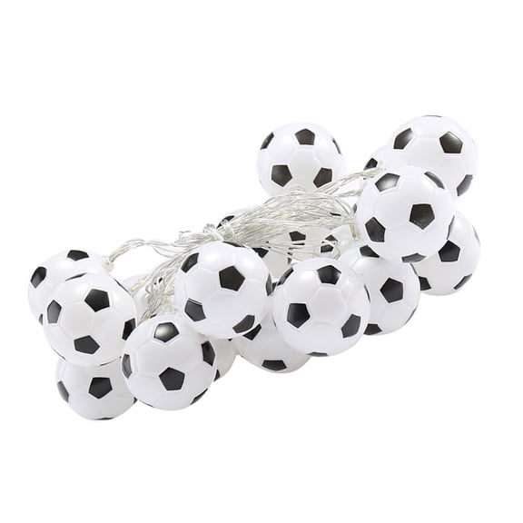 HOOWIFFY White Football LED String Lights Battery Operated for Outdoor Garden Use