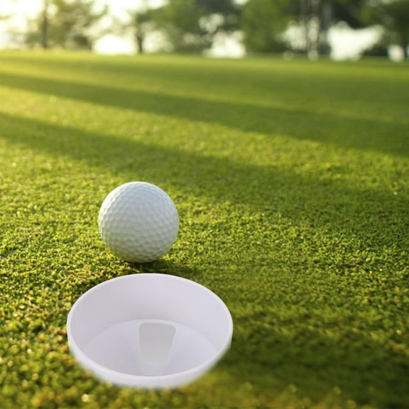 HOOWIFFY White Golf Hole Cup ABS Construction Easy Install Replacement Part for Putting Green Use