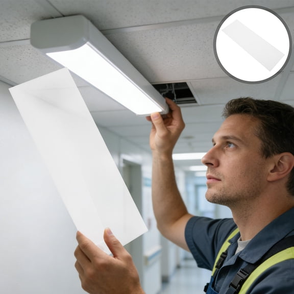 HOOWIFFY White Acrylic Ceiling Light Diffuser, Enhanced Light Transmission, Easy Install