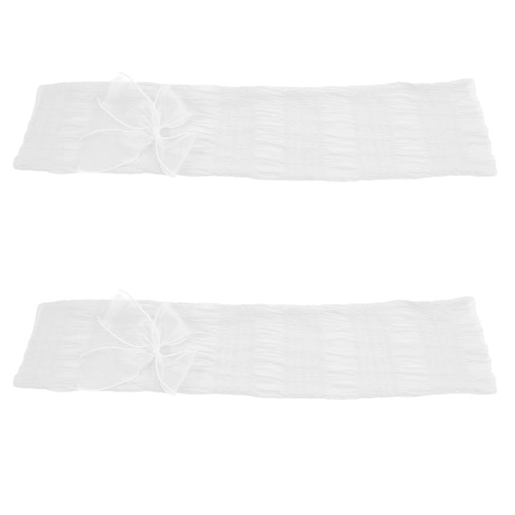 HOOWIFFY White Polyester UV Arm Sleeves for Women's with Bowknot Breathable Sun Protection for Outdoor Sports