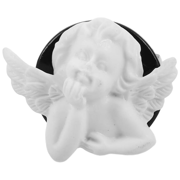 HOOWIFFY White Resin Angel Car Air Freshener with Adjustable Vent Clip Holder for Vehicle Interior Fragrance