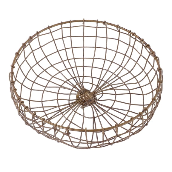 HOOWIFFY Wire Storage Baskets Fruit Basket Golden Retro Copper Wire Design 1Set