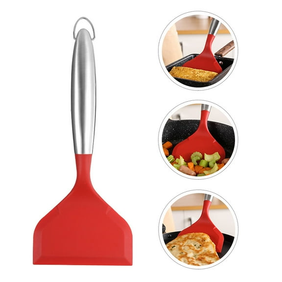HOOWIFFY Wok Spatula Stainless Steel Red 1Pack Multifunctional Kitchen Tool for Professional Chefs