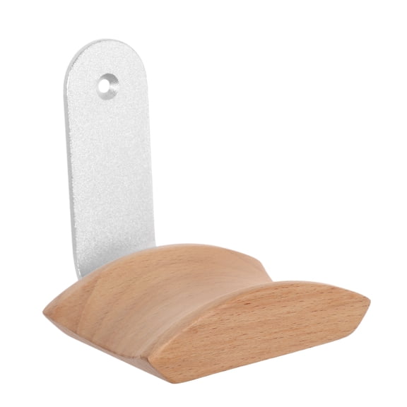 HOOWIFFY Khaki Headphone Wall Mount Rack Solid Wood Headset Holder for Compact Spaces