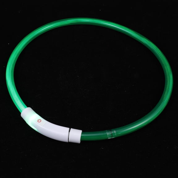 HOOWIFFY LED Pet Collar Green Stylish Safe Night Visibility Accessory