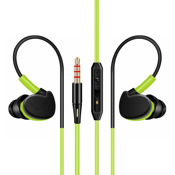 HOOWIFFY Hoowiffy in-Ear Headset, Sweat-Resistant, Superior Bass, Clear Sound, Green, for Home