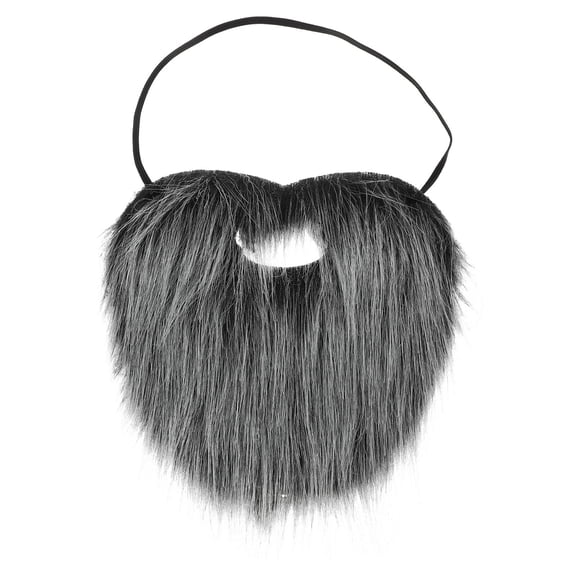 HOOWIFFY Men's Artificial Fake Beard Gray Black Cloth Party Costume Prop, 1 Piece for , Cosplay, Dress Up