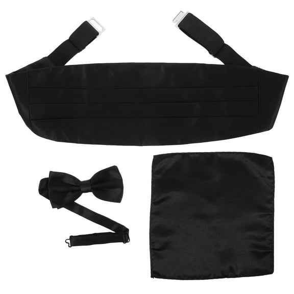 HOOWIFFY Men's Pre-Tied Black Bow Tie Set for Formal Events, Weddings, Parties, and Special Occasions