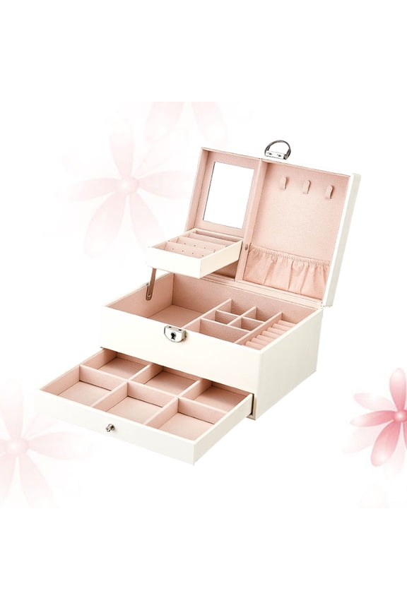 Multi-Layer Metal Jewelry Organizer Box for Women, 1 Pack - Stylish Storage Case with Multiple Compartments