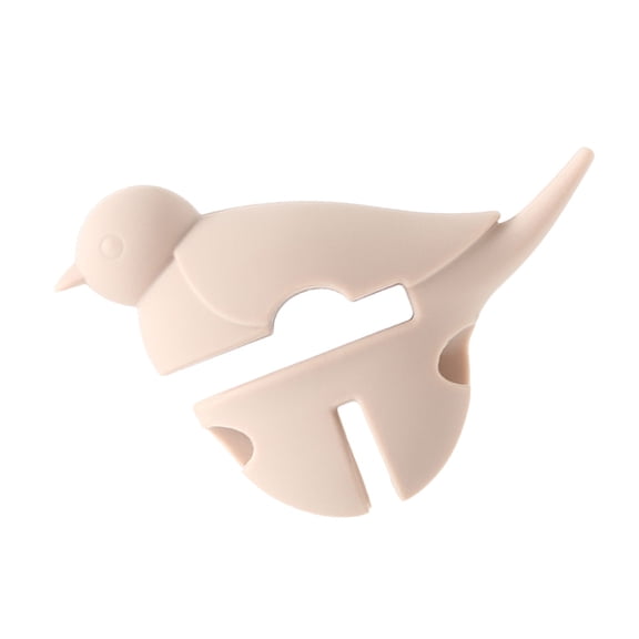 HOOWIFFY Beige Silicone Spoon Holder Clip for Pots and Pans Cooking Utensil Rest Kitchen Tool Helper, 1 Piece