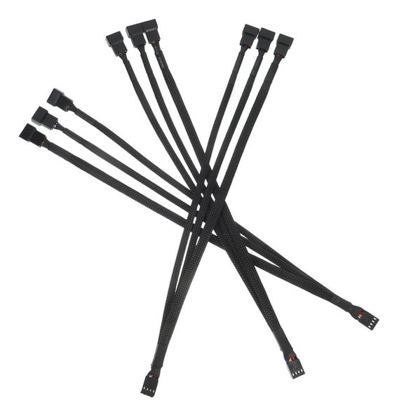 HOOWIFFY Pc Fan Splitter, Black, Simplified Cable Management for Home Computer Cooling 3Pcs