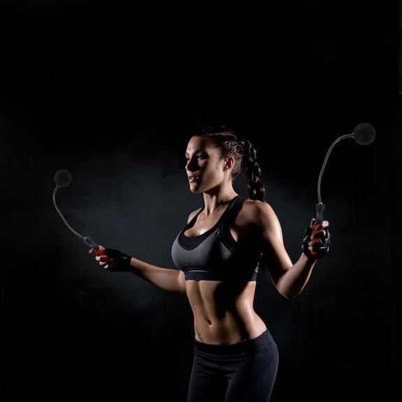 HOOWIFFY1 Pair Weighted Cordless Jump Rope Ball EVA for Athletes Indoor Use