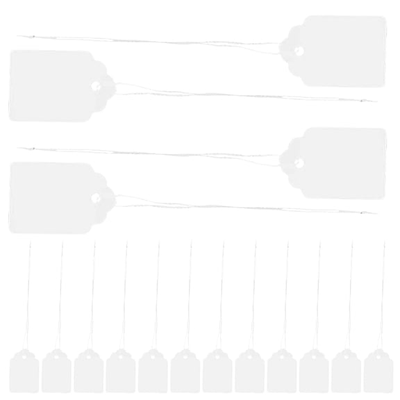 HOOWIFFY1000Pcs White Pricing Tags with String for Smooth Writing and Easy Label Removal