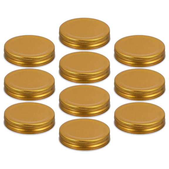 HOOWIFFY10Pcs Practical Golden Jar Covers Iron Canning Lids Leakproof and Reusable for Home