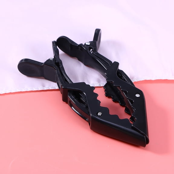 HOOWIFFY12Pcs Salon Hair Clips Black Plastic Alligator Clips Firm Hold for Hair Styling and Face Washing Use