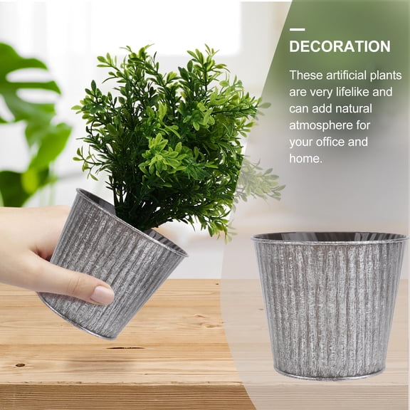 HOOWIFFY1Pack Rustic Flower Bucket Grey Iron Decoration For Holiday Back to School