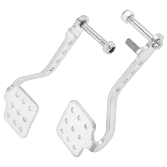 HOOWIFFY1Pair Go Kart Foot Pedal Set Plated Silver with Ergonomic Design for Comfortable Racing