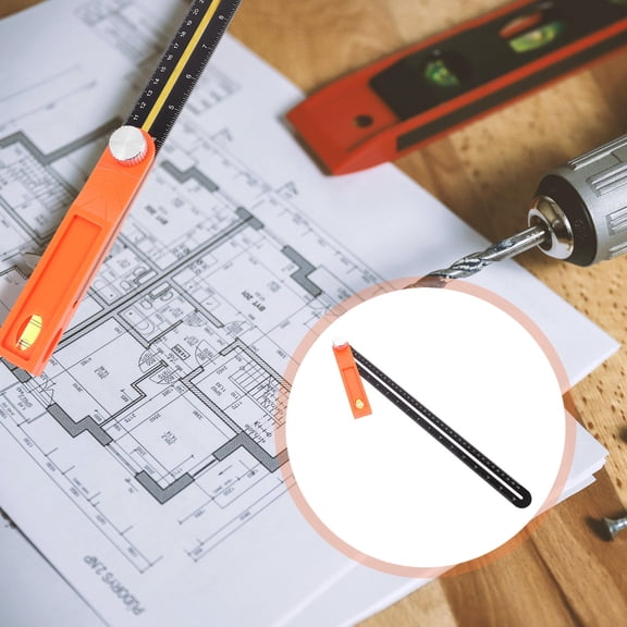 HOOWIFFY1Pc Durable Black Woodworking Square Ruler with Clear Scale for Engineer and Carpenter Use