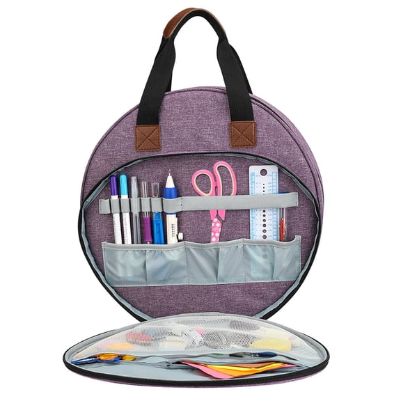 HOOWIFFY Embroidery Tote Bag with Elastic , 600D Oxford Cloth Craft Project Organizer, 1 Pc
