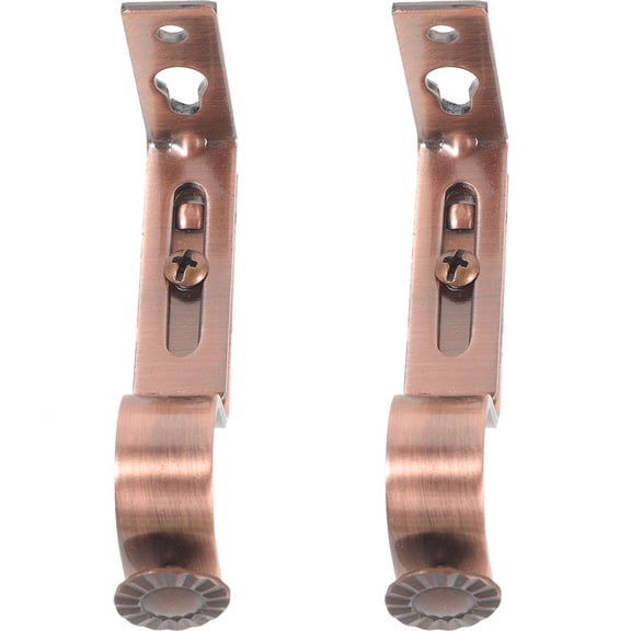 HOOWIFFY2Pcs Dark Red Curtain Mounting Holder Iron Bracket Fits 18 to 22Mm Rod Diameter