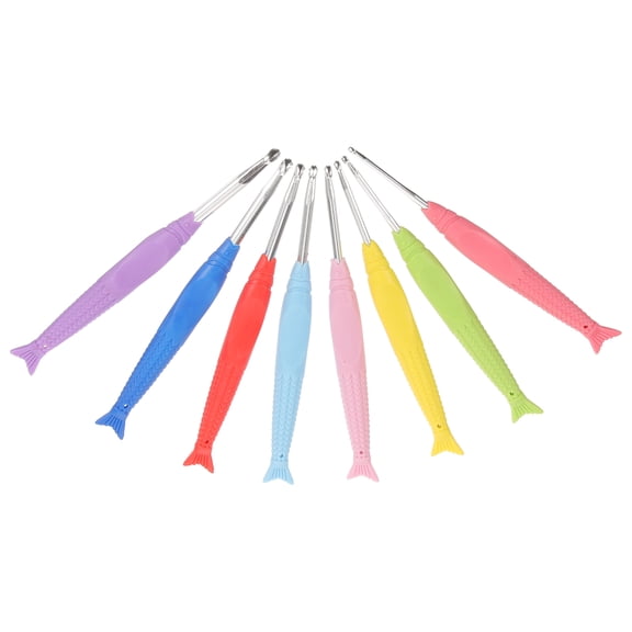 HOOWIFFY8Pcs Assorted Color Crochet Knitting Hooks Set for Sweaters Hats Scarves and Gloves