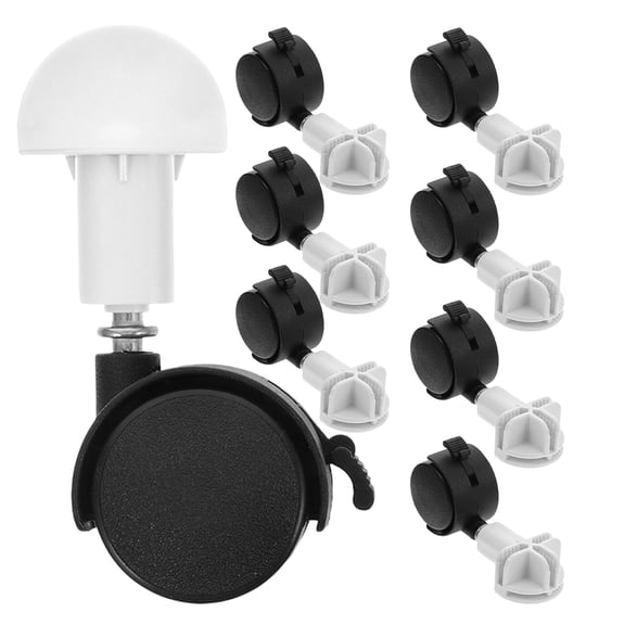 HOOWIFFY8Pcs Dog Crate Wheels Black Plastic Casters with Rotation Feature and Locking Mechanism for Smooth Movement