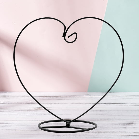 HOOWIFFYBlack Stand Heart Shape Flowerpot Shelf for Indoor Outdoor Plants